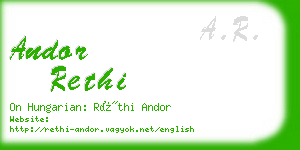 andor rethi business card